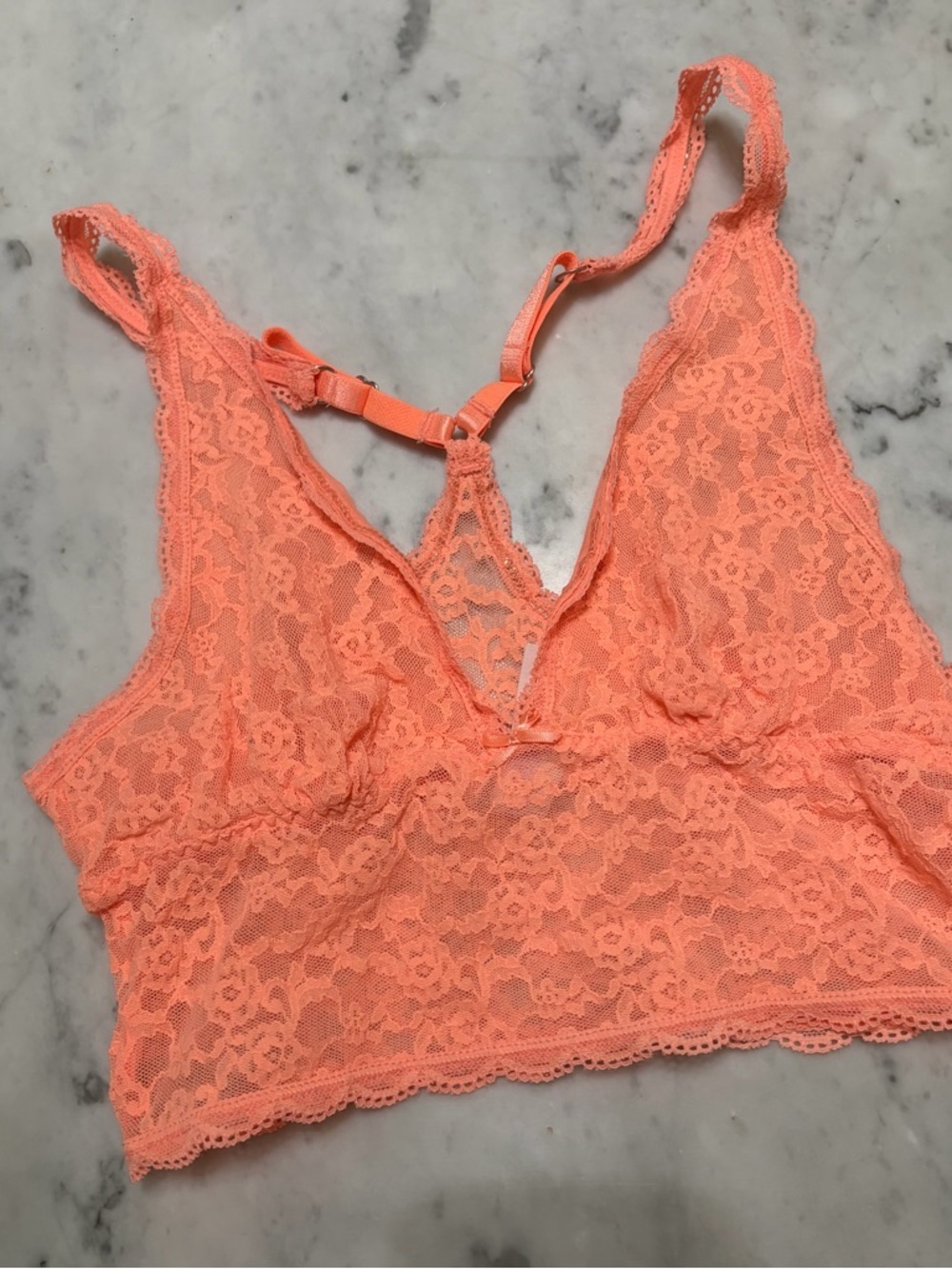Victoria's Secret Coral Lace Bralette with Racerback